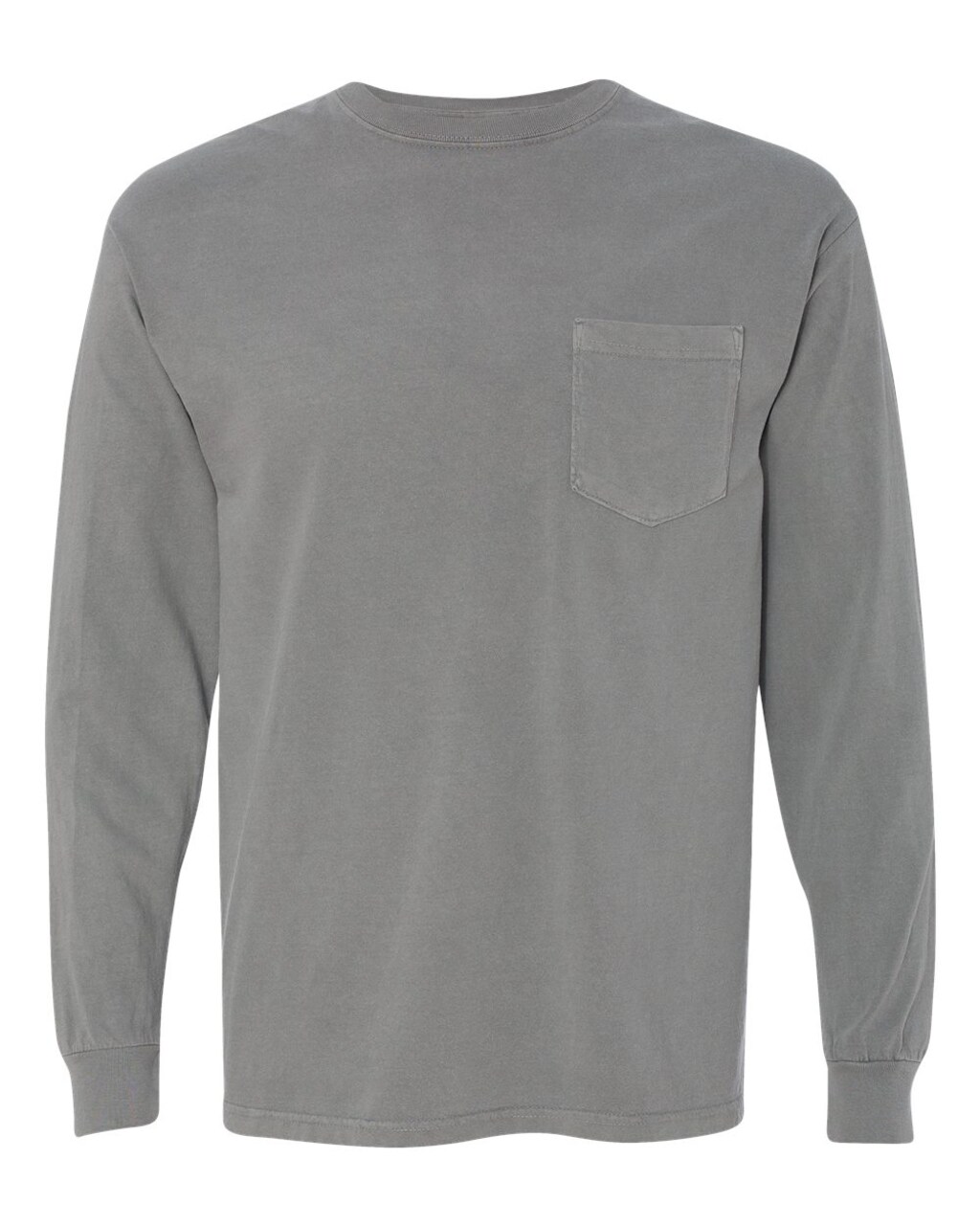 Comfort Colors® Garment-Dyed Heavyweight Crewneck Long Sleeve Pocket T-Shirt